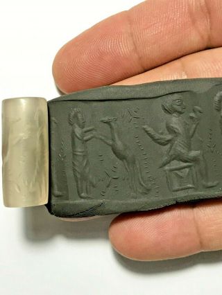 Intact Rare Ancient Near Eastern Cylinder Seal 300 Bc 7.  5gr 29.  9mm