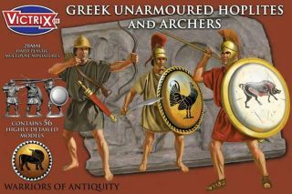 Victrix Historical Mini 28 Ancient Greek Unarmored Hoplites - 450 - 300 Box