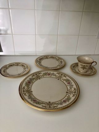 Vtg Lenox Castle Garden 5 Piece Place Setting Dinnerware China Set Of 9 3