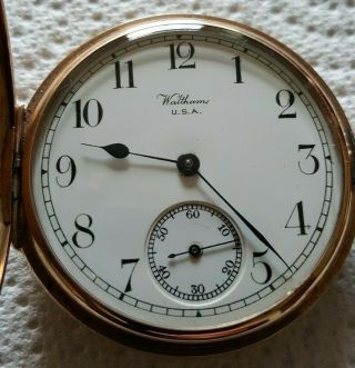 Antique 9ct Gold Waltham Full Hunter pocket watch in GWO 2