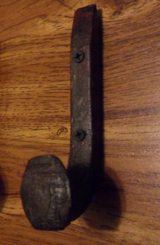 Antique Coat Hooks Old Railroad Spikes Wrought Iron Style Heavy Duty Shop Hanger