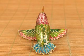 Antiques china old cloisonne hand carved hummingbird statue netsuke noble gift 5