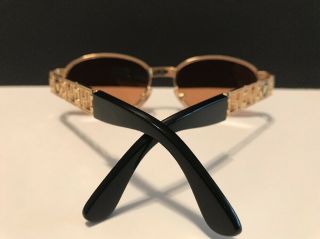 Vintage Gianni Versace Mod.  S44 Col.  09M Gold Sunglass Frames Rx Lenses 8