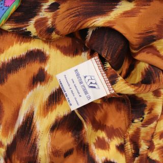Versace Jeans Couture Shirt Multicolor 100 Silk Animal Print Vintage Size M 4