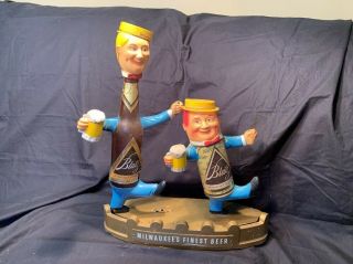 Vtg 1952 Blatz Beer Sign Dancing Men Old Milwaukee 