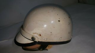 Antique Harley Davidson Helmet Leather Fiberglass Man Cave Half Shell Motorcycle 6