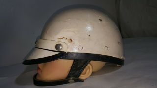 Antique Harley Davidson Helmet Leather Fiberglass Man Cave Half Shell Motorcycle 8