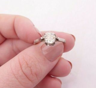 18ct Gold Ring,  3/4ct Old Mine Cut Diamond Solitaire Antique 18k 750
