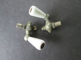 Antique White Porcelain Faucet Lever Handles W Valves Restoration Hardware 3810