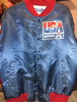 Rare Vintage Usa Basketball Chalkline Jacket Size Xl