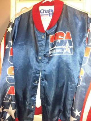 RARE Vintage USA Basketball Chalkline Jacket Size XL 2