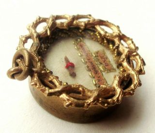 ANTIQUE RELIQUARY THECA PENDANT w SPINE OF HOLY CROWN OF OUR LORD JESUS CHRIST 5