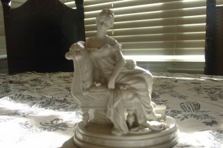 Antique Victorian Lady Figurine Dresden Blanc De Chin German