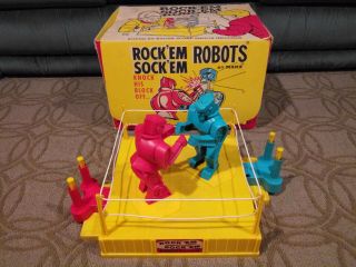 Rockem Sockem Robots Vintage 1966 W/ Box