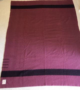 Vintage Hudson Bay Cranberry 4 Point Blanket 92 X 71