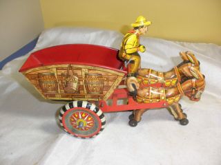 Marx Mechanical Donkey Cart Tin Windup