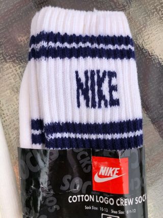 Mens Nike Cotton Logo Crew Socks Vintage With Tags 10