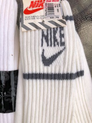 Mens Nike Cotton Logo Crew Socks Vintage With Tags 11
