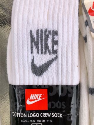 Mens Nike Cotton Logo Crew Socks Vintage With Tags 12