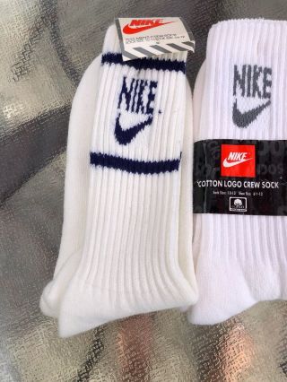 Mens Nike Cotton Logo Crew Socks Vintage With Tags 2