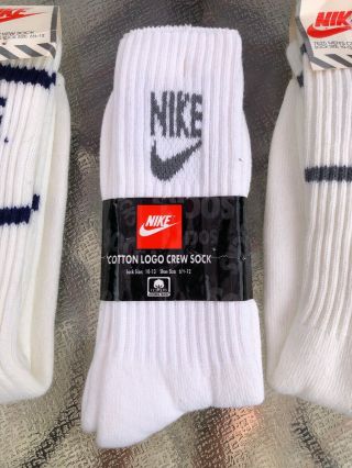 Mens Nike Cotton Logo Crew Socks Vintage With Tags 3