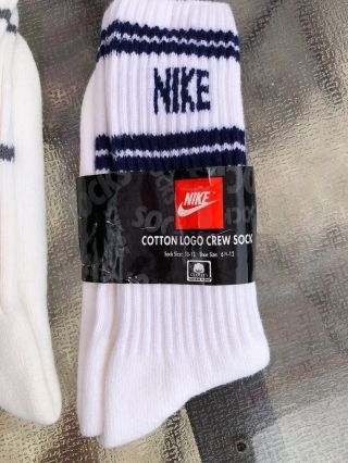 Mens Nike Cotton Logo Crew Socks Vintage With Tags 5