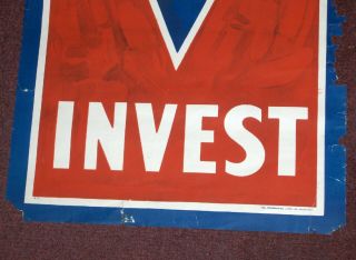 orig V (for Victory) INVEST Poster WWI Liberty Loan War Bond Home Front 4