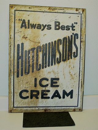 Vintage Advertising Sign Hutchinson ' s Ice Cream,  Dairy Always Best 11
