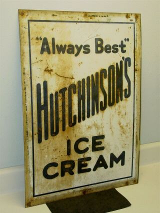 Vintage Advertising Sign Hutchinson ' s Ice Cream,  Dairy Always Best 2