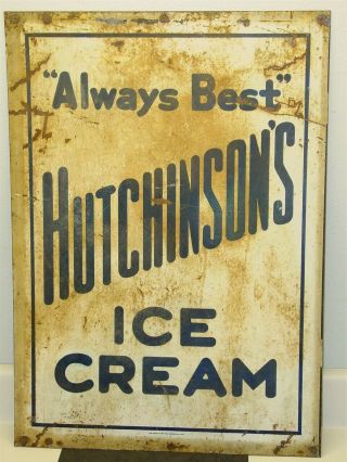 Vintage Advertising Sign Hutchinson ' s Ice Cream,  Dairy Always Best 6