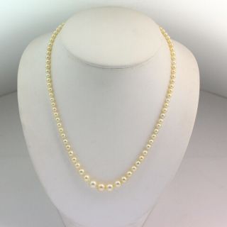 Antique Platinum & Diamond Clasped 18 Inch Long Pearl Necklace