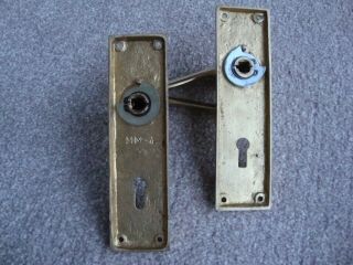 Reclaimed Vintage Solid Brass Georgian Style Door Handles Lever Lock 5