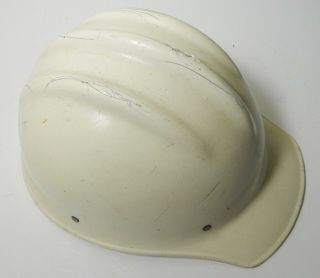 Vintage White Fiberglass Bullard 502 Hard Hat Ironworker