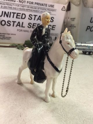Vintage Ideal Hopalong Cassidy & Topper Plastic Figures Set Cowboy And Horse