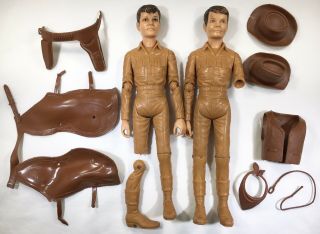 1960s - 1970s Marx Vintage Best Of The West Jay & Jamie Figures Parts Accessories