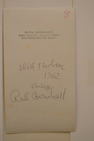 Ruth Bernhard Signed 1962 Vintage With Turban Photograph Clay Street Label Rare 3