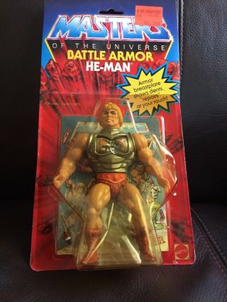 Battle Armor He - Man On Card 1983 Motu Vintage