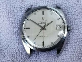 Universal Geneve Polerouter Ns (rare Vintage,  Silver Dial,  Red Cross Hairs)