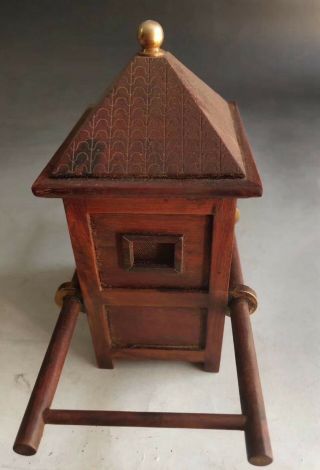 Handwork Collectable Ancient Art Boxwood Carve Sedan Chair Souvenir Old Statue
