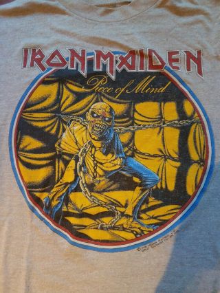 Vintage Iron Maiden Concert shirt 1983 Piece of Mind Tour World Piece Tour 3