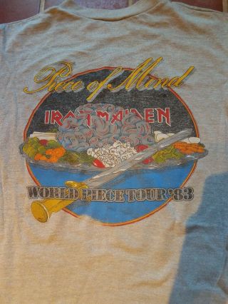 Vintage Iron Maiden Concert shirt 1983 Piece of Mind Tour World Piece Tour 6