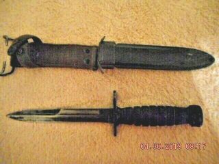 Us M4 Imperial Bayonet For M1 Carbine W/ M8 B.  M.  Co Scabbard