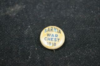 Ww1 Canadian Cef Sarnia War Chest 1918 Button