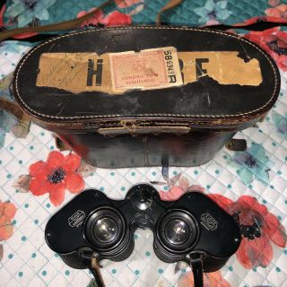 E.  Leitz Wetzlar 10x40 Camparit 570042 Binoculars & Case Vintage Antique Germany