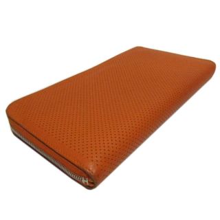 HERMES Remix combine L - shaped zipper long wallet Purse leather Orange Vintage 4