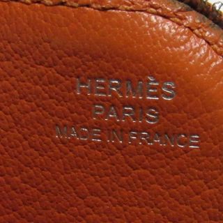 HERMES Remix combine L - shaped zipper long wallet Purse leather Orange Vintage 9