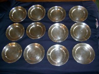 Vintage Sterling Silver Coasters Bread And Butter Dishes Set 12
