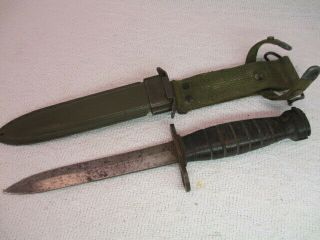 Wwii Us M4 Case Carbine Rifle Bayonet Knife With M8 Scabbard