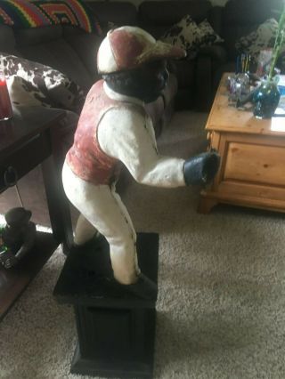 Antique Vintage Large Cast Iron Lawn Jockey 