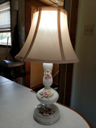 Vintage Japan,  White Porcelain,  With Pink Rose 